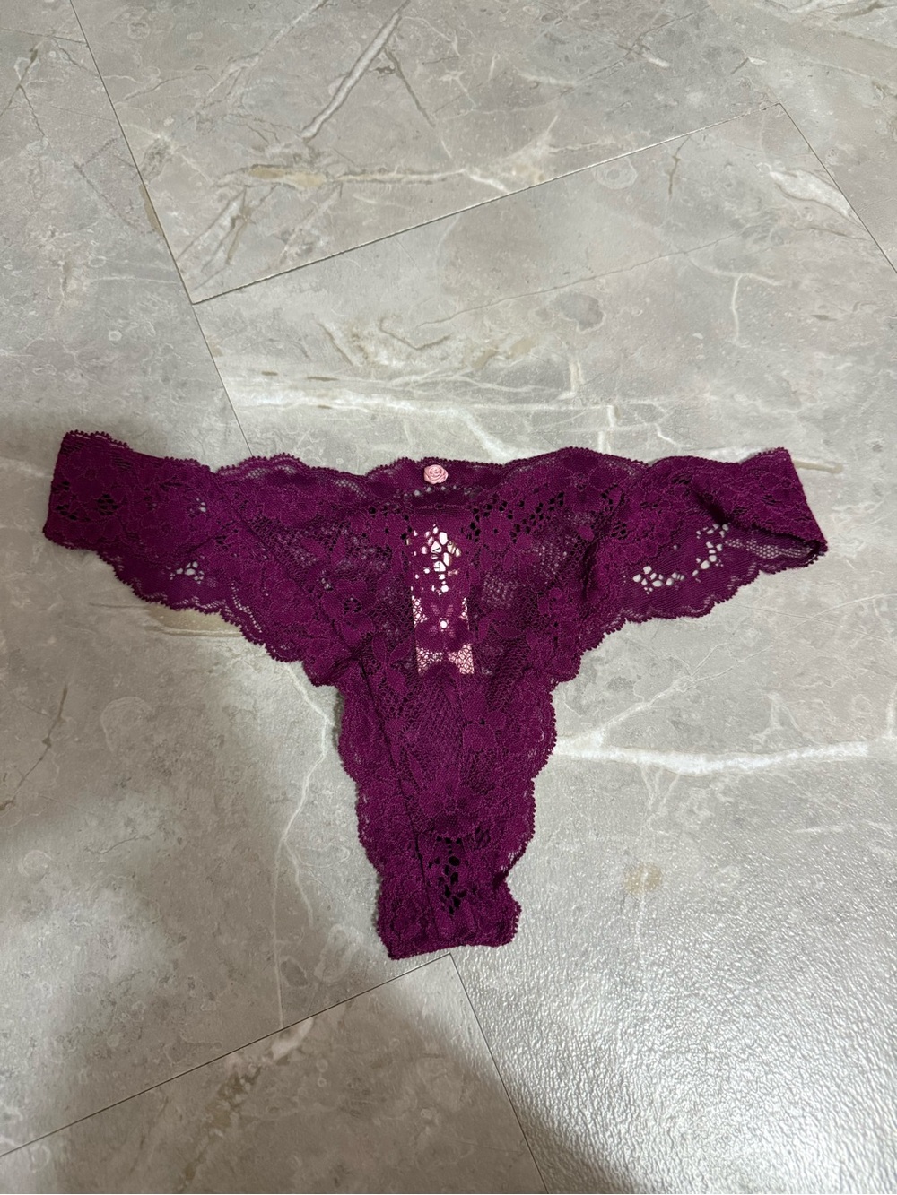 Victoria's Secret Plum Lace Thong Panty